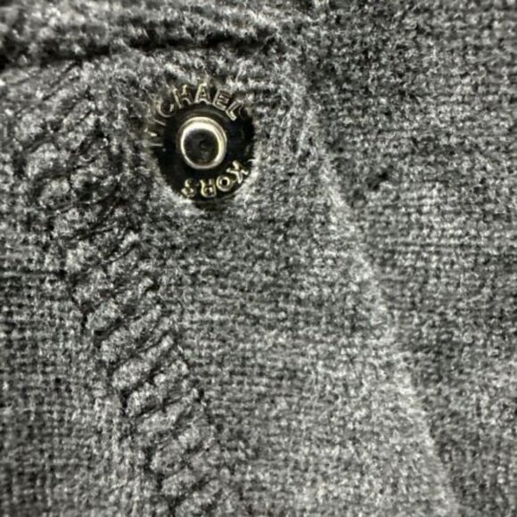 MICHAEL KORS Sweatshirt Womens Med. Velour Track Jacket Full Zip High Neck Gray - Picture 3 of 7